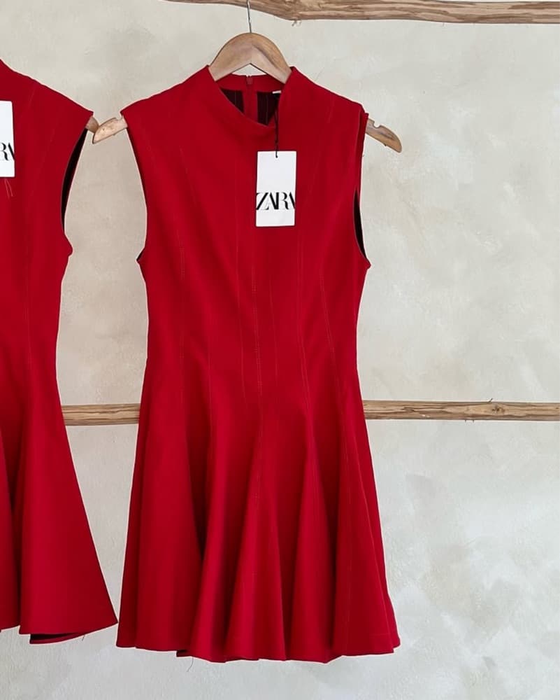 Vibrant Red Mini Dress - Image 1