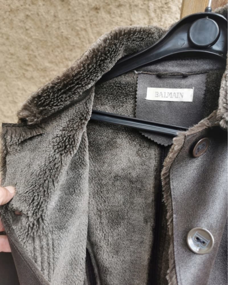 Balmain Leather Fur Shearling Jacket - Image 6