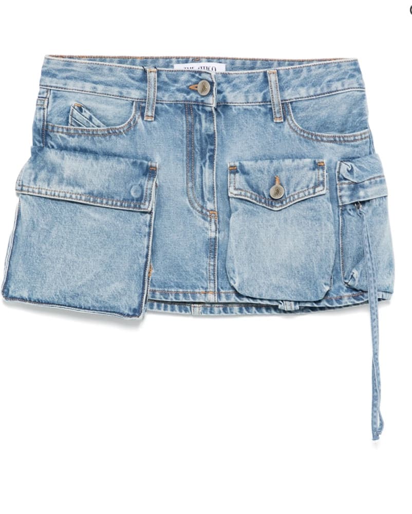 The Attico Light Wash Denim Mini Skirt - Image 4