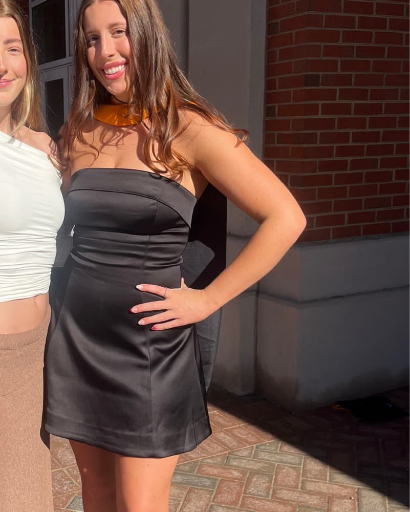 Aritzia Strapless Satin Dress - Image 5