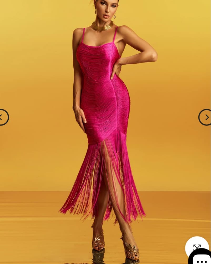 Mew Mews Pink Fringe Dress - Image 1