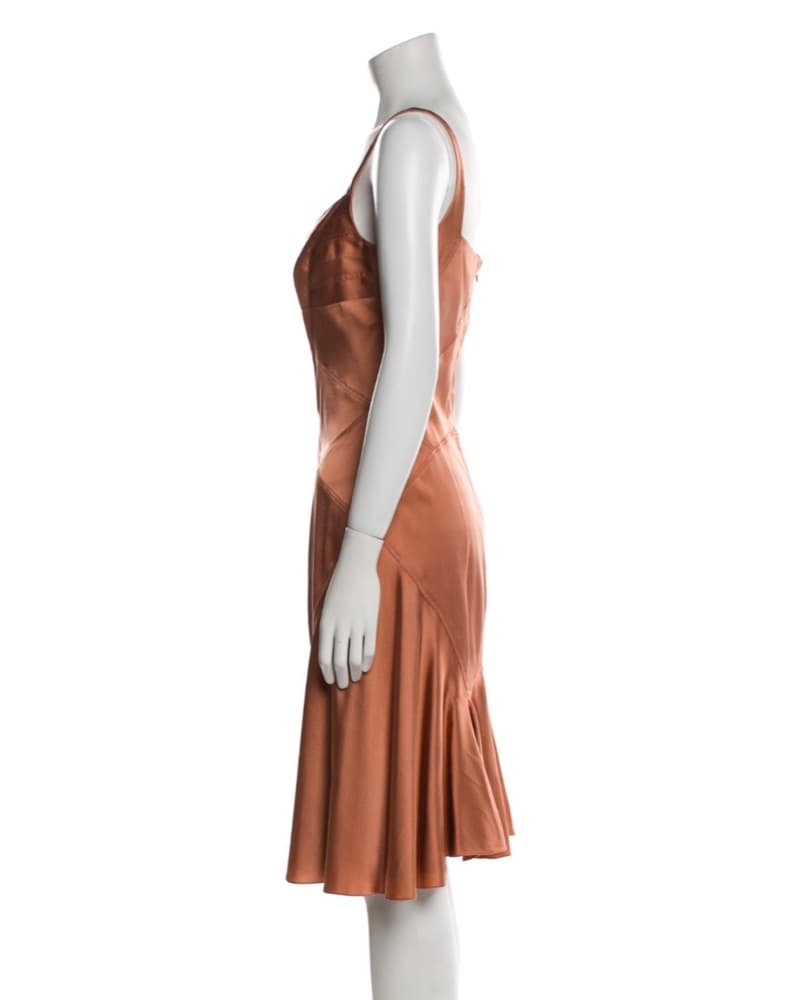 Vintage Zac Posen Satin Midi Dress - Image 2