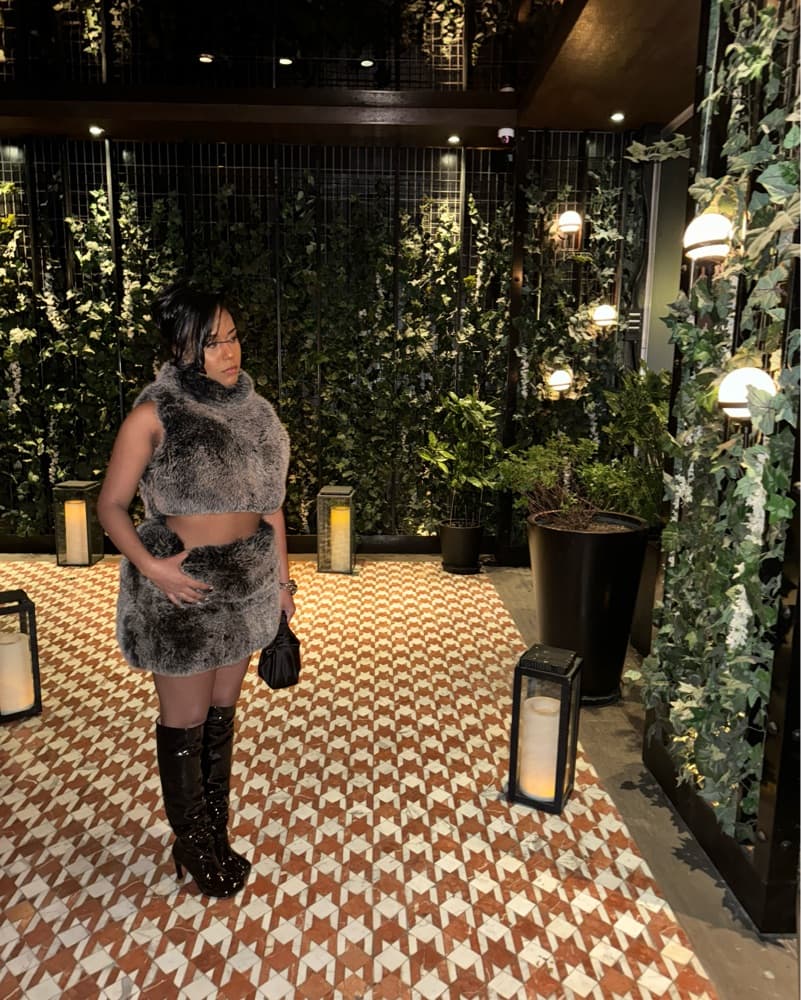 Fur Set- Fur Skirt & Fur Top - Image 2