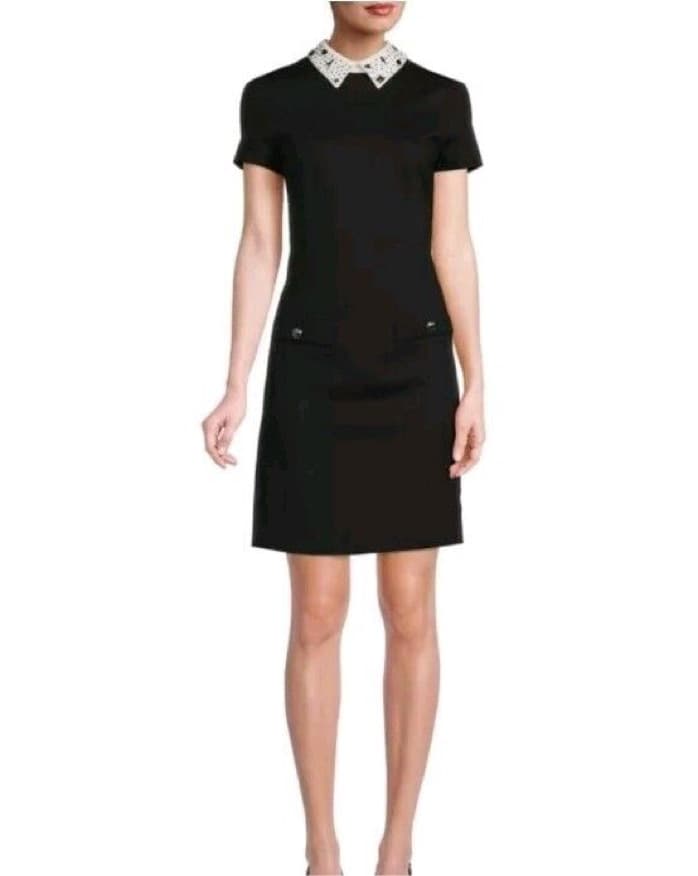Karl Lagerfeld Studded Collar Mini Dress - Image 4