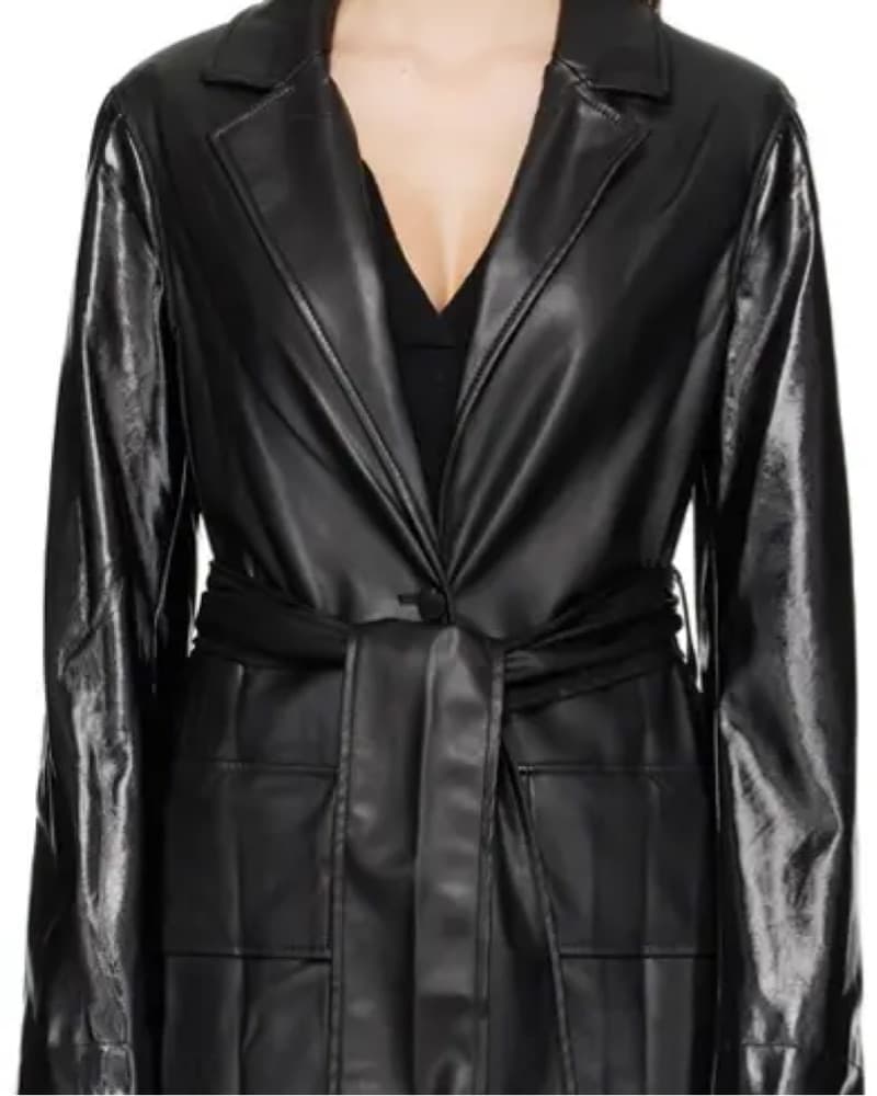 Staud Vegan Leather Trench Coat - Image 2