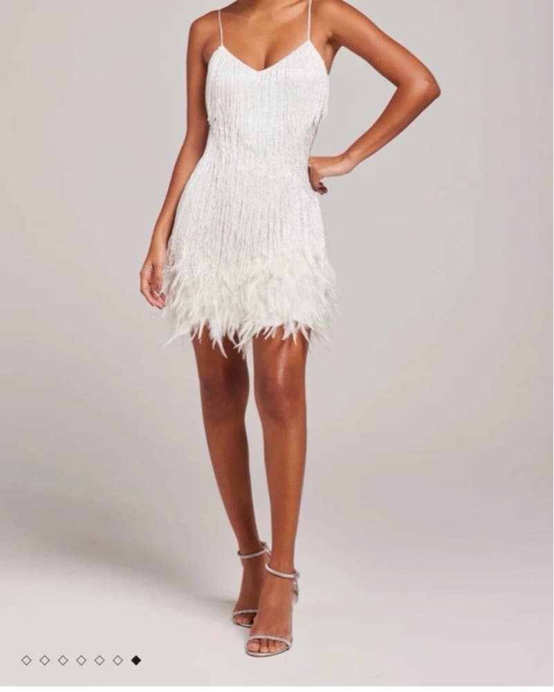 Nadine Meeabi White Fringe Dress -Lottie - Image 1