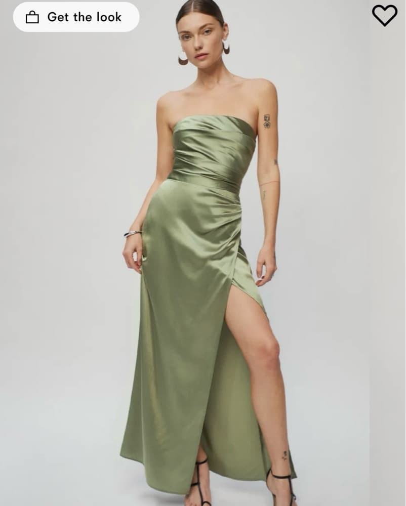 Reformation Barrow Silk Dress w/ Slit - Image 1