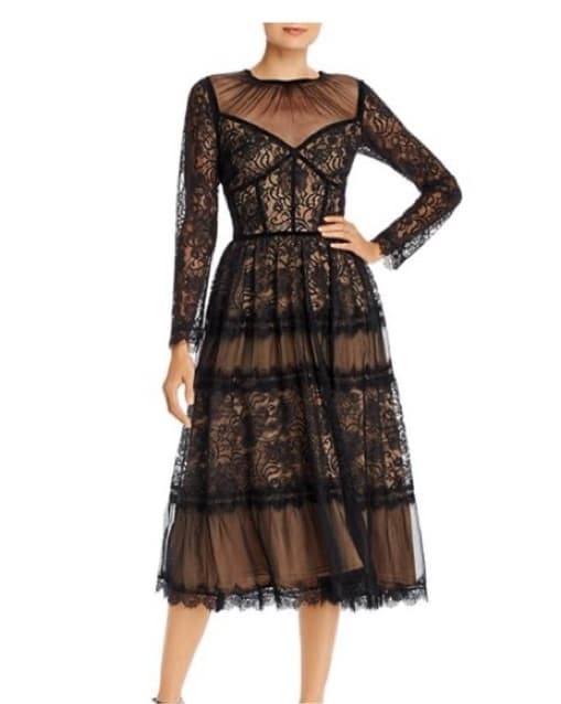 Tadashi Shoji Elegant Lace Midi Dress - Image 1