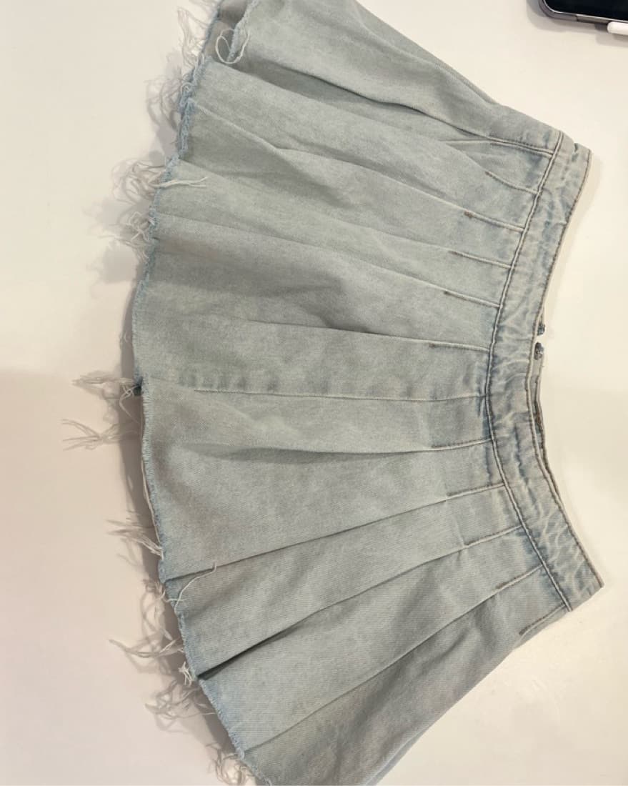 Amazing Lace Denim Low Rise Mini Skirt - Image 2