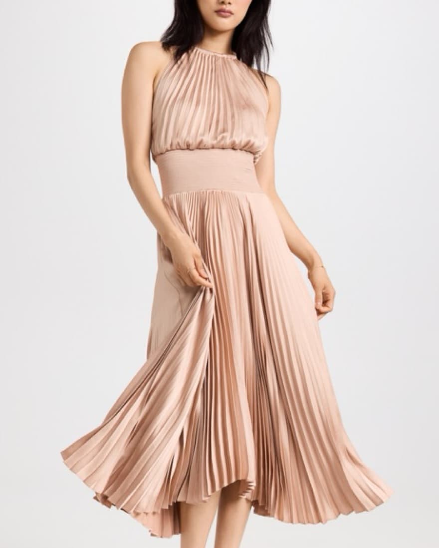 Elegant Pleated Midi Dress - Image 4
