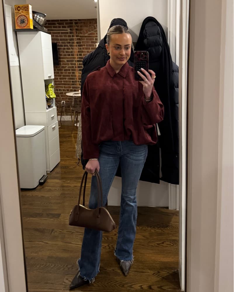 Burgundy Suede Jacket - Image 3