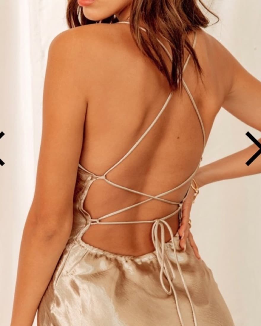 Gold Slip Dress - Image 4