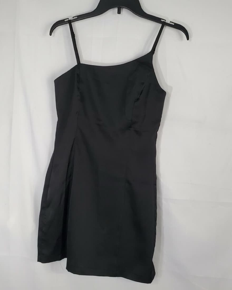 Sleek Black Slip Dress -Cotton Candy LA  - Image 1