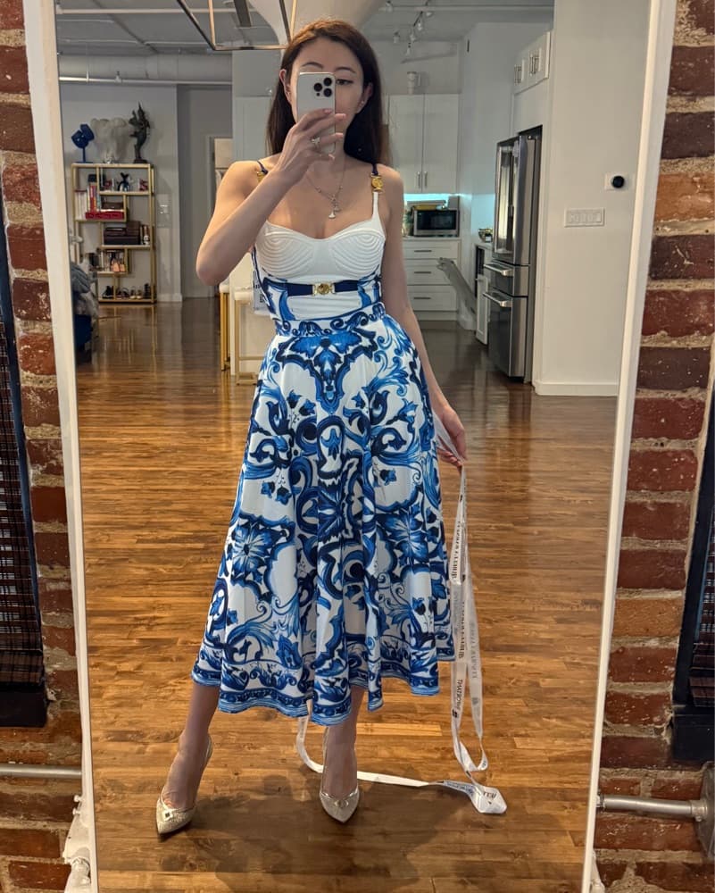 Dolce Gabbana inspired Blue Top Maxi Skirt Set XS - Image 5