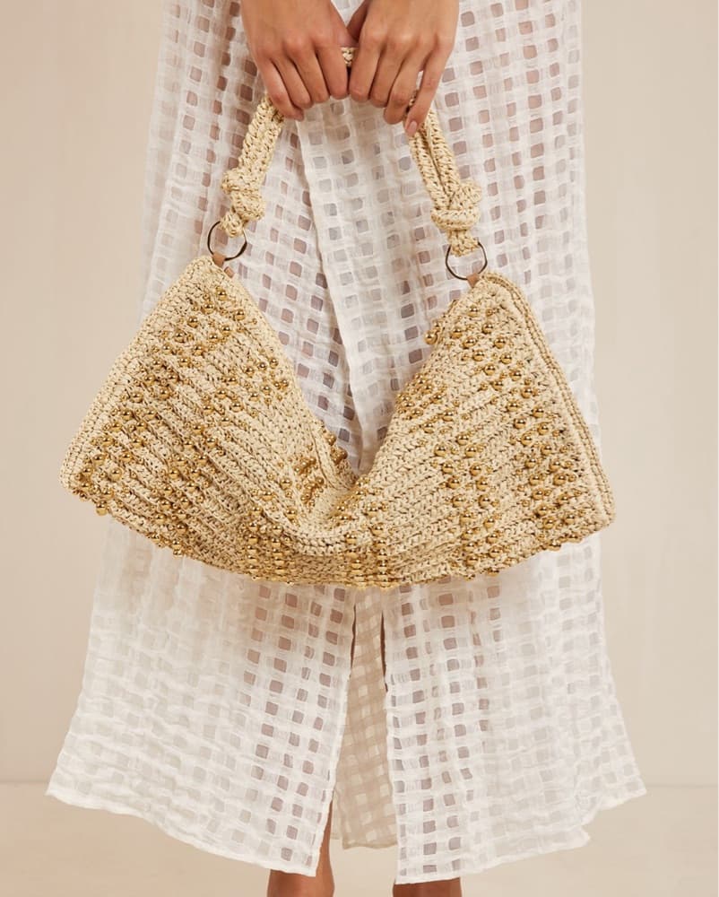 Cult Gaia Hera Raffia Shoulder Bag - Image 4