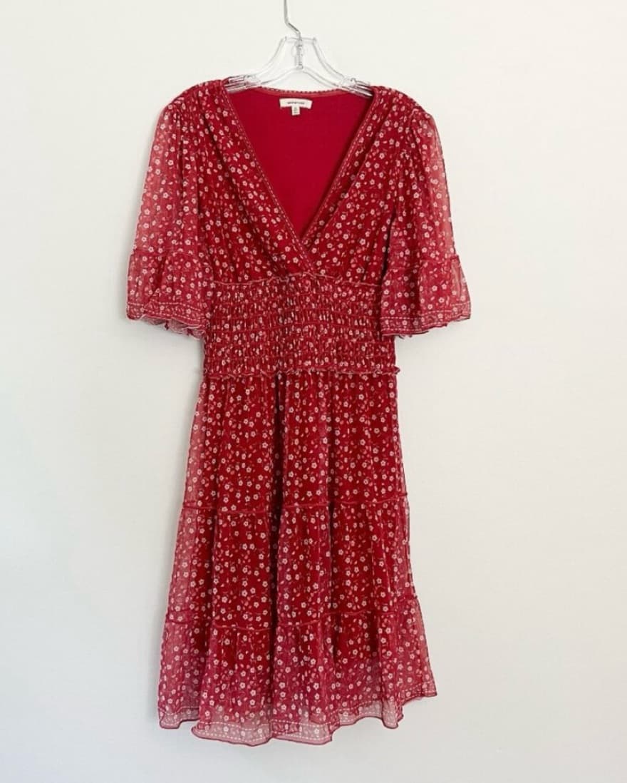Max Studio Red Floral Midi Dress - Image 1