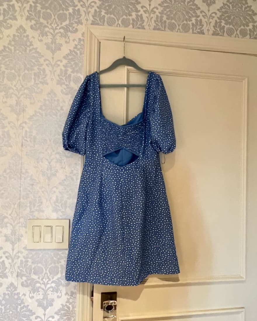 French Connection Blue Bac Cut Out Dress - Image 4