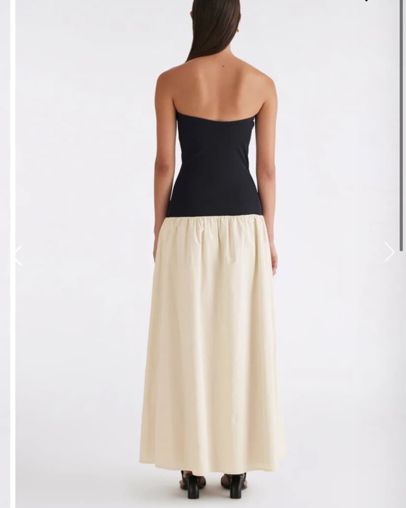 Elegant Black and Cream Maxi Dress - Image 2