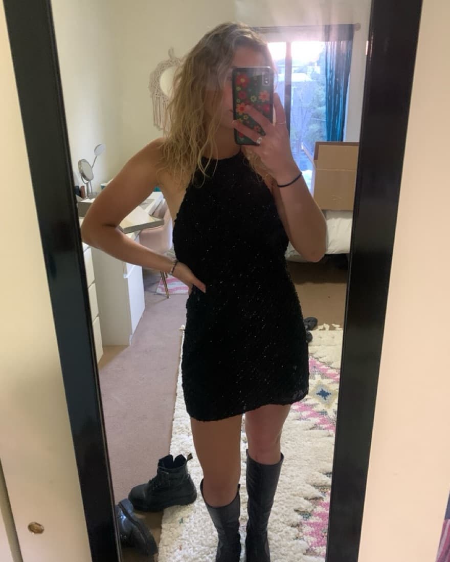 Revolve Sparkly Black Party Dress - Image 5