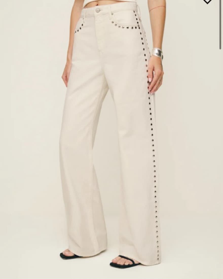 Studded Cary High Rise Wide Leg Jeans - Image 2