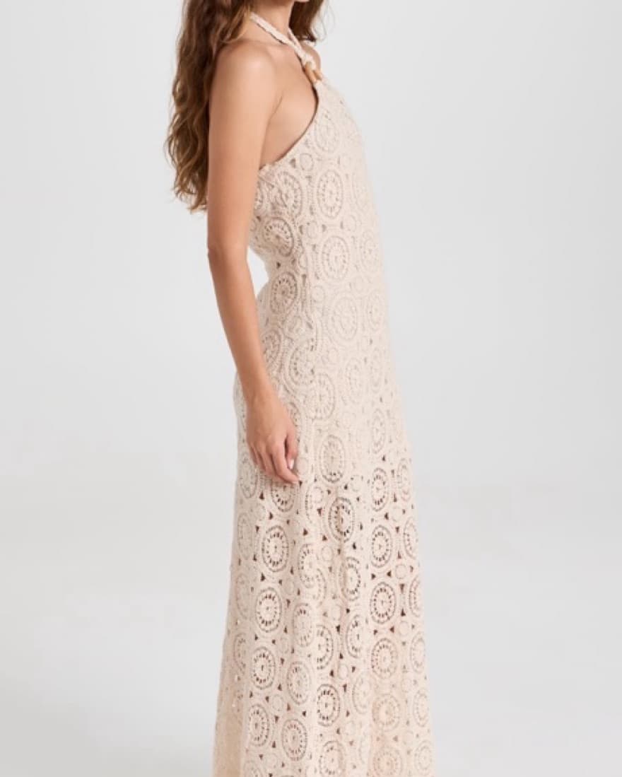 Elexiay Nella Dress in Beige - Image 3