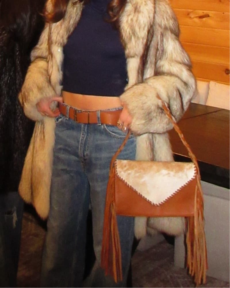 Cowhide Fringe Purse - Image 1