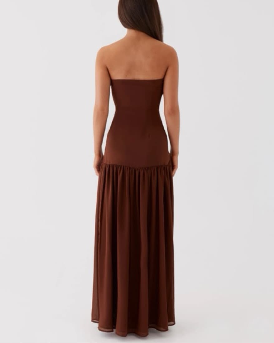 Brown Drop Waist Dress - Image 2