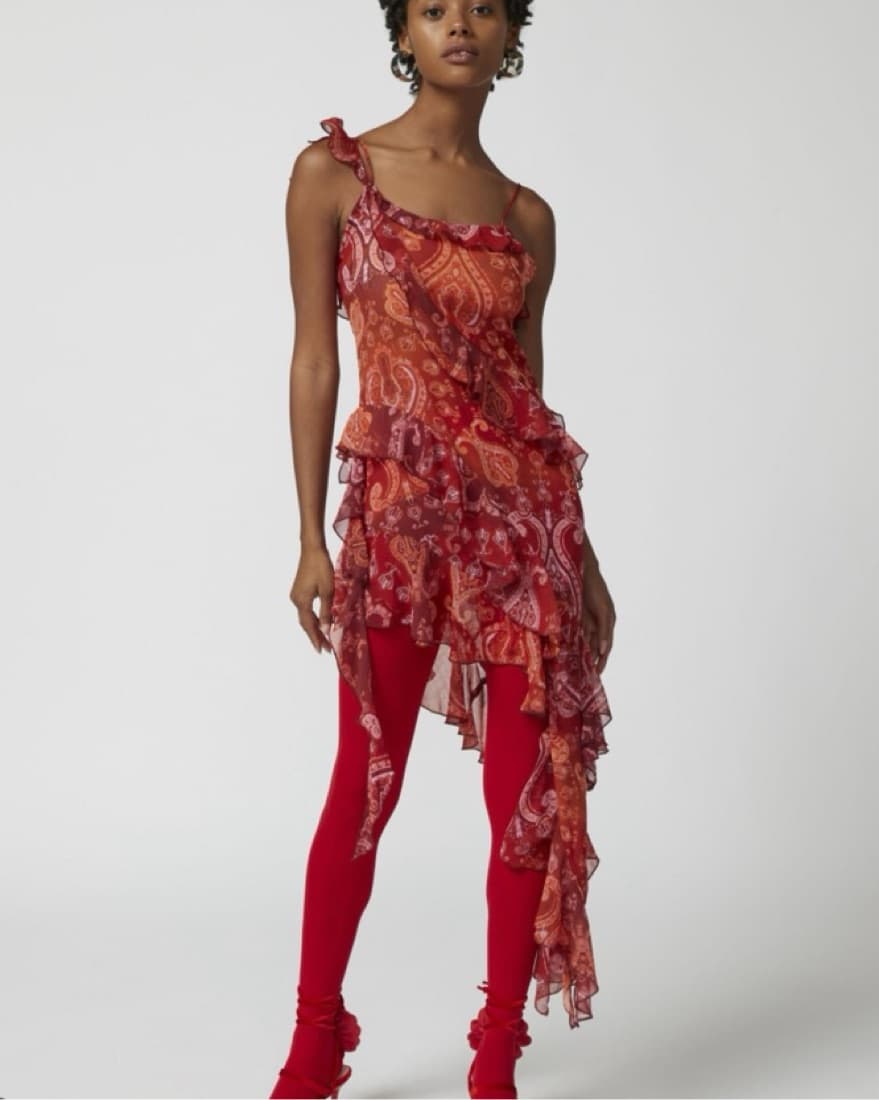 Vibrant Paisley Ruffle Dress - Image 1