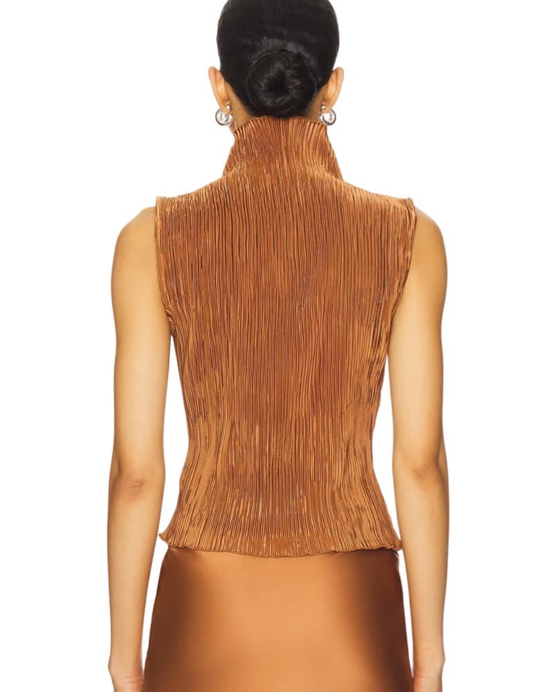 Pleated Metallic Blouse - Image 3
