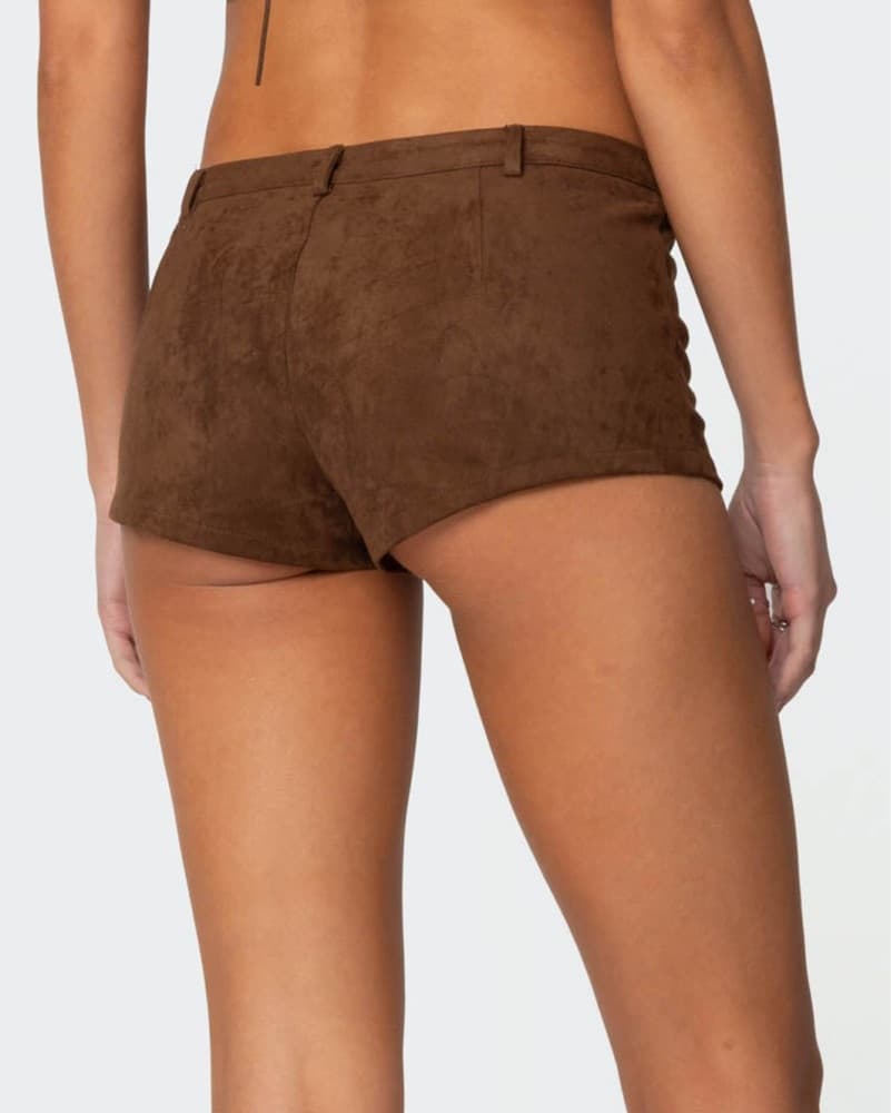 Chic Suede Lace-Up Shorts - Image 3