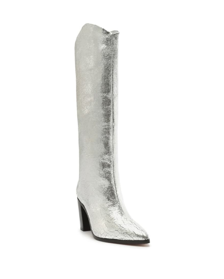 Schutz Silver Leather Boot - Image 2