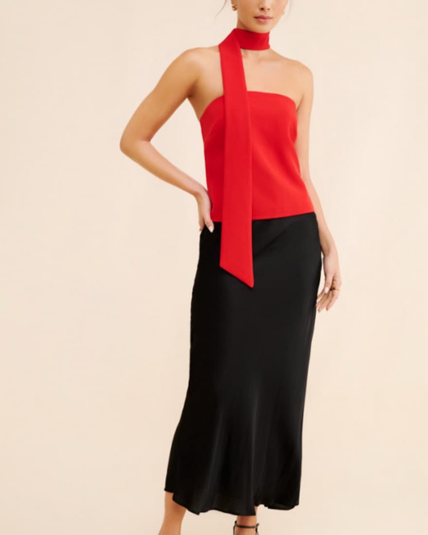Red Neck Scarf Top - Image 3