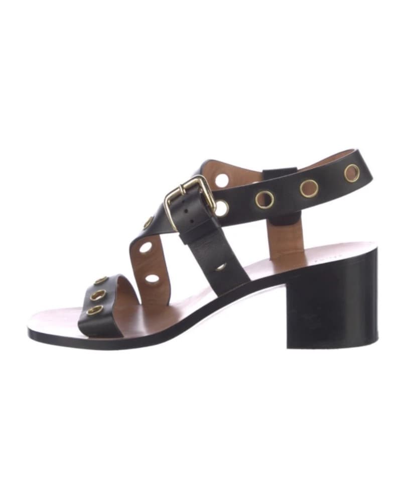 Celine Black Strappy Sandals - Image 2