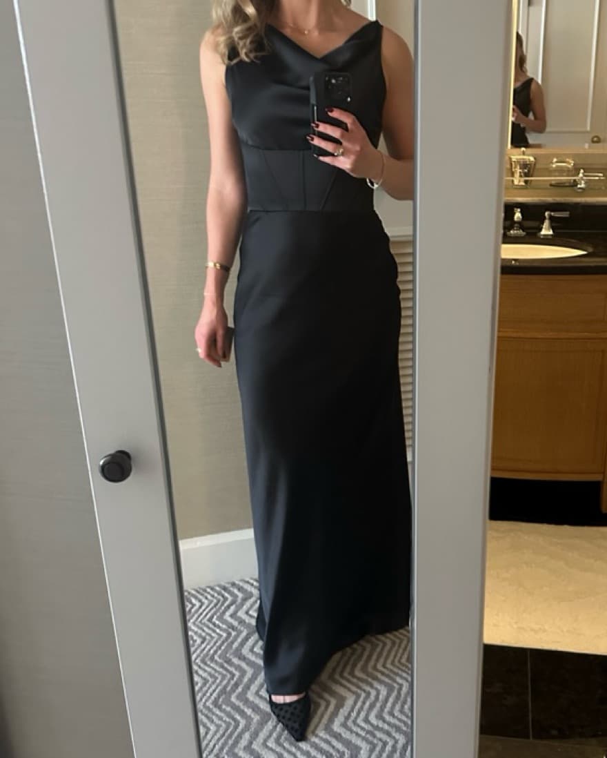 Amsale Black Corset Dress  - Image 1