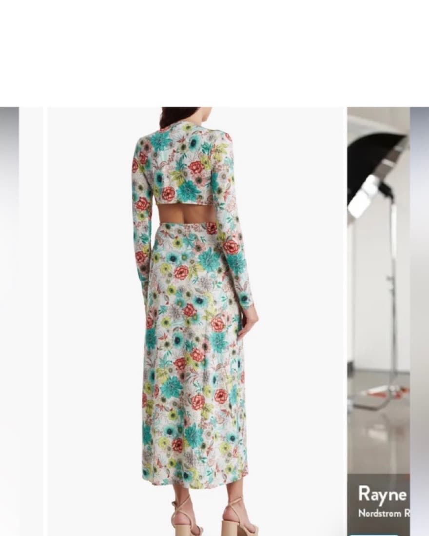 AFRM Monique Midi Dress - Teal Garden - Image 2
