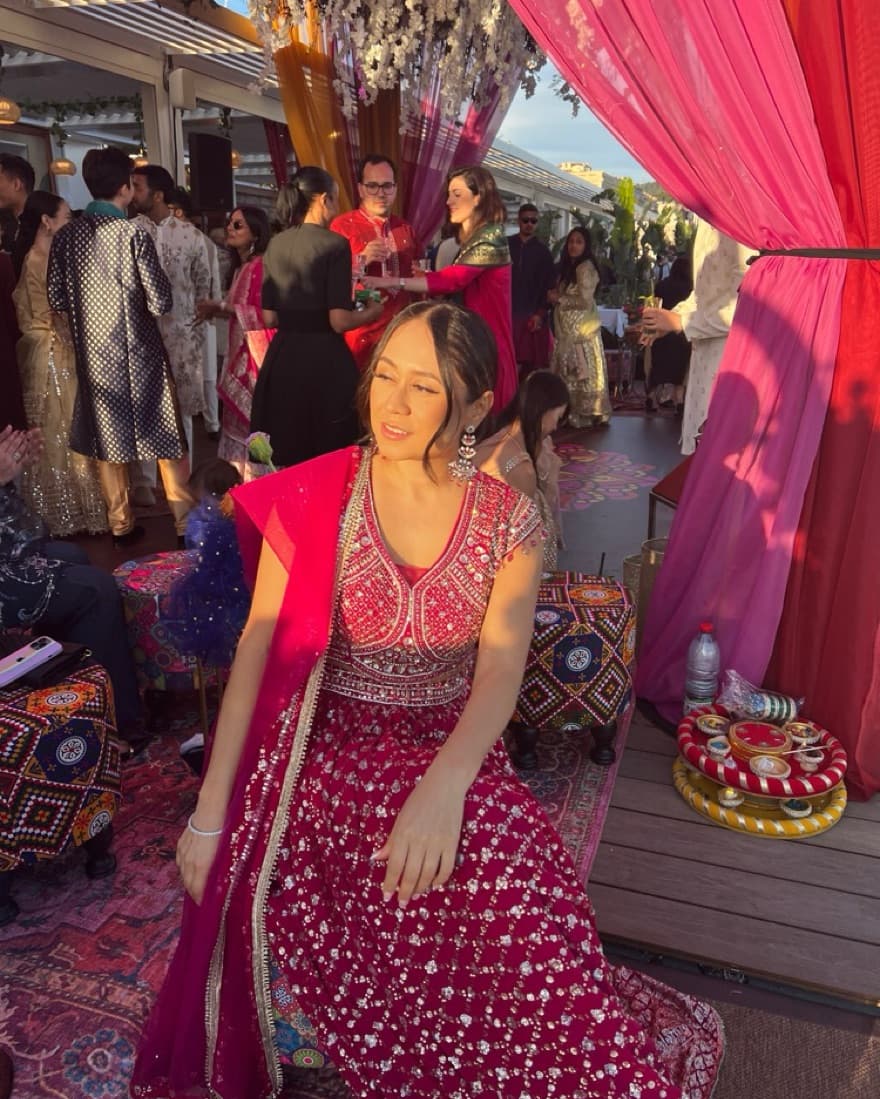 Pink- lehenga choli saree - Image 3