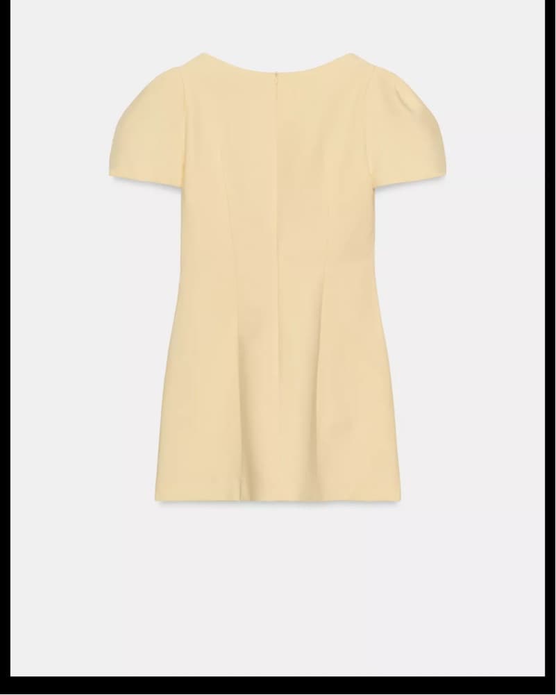 Butter Yellow Short Pleated Dress - Image 5