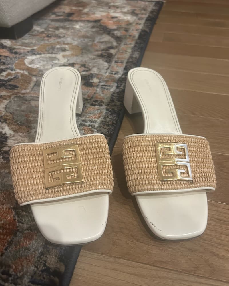 Luxe Givenchy Woven Slide Heeled Sandals - Image 5