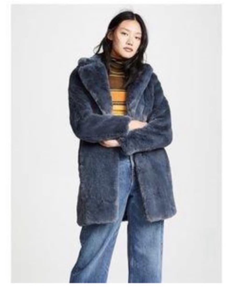 Blue Faux Fur Jacket  - Image 1