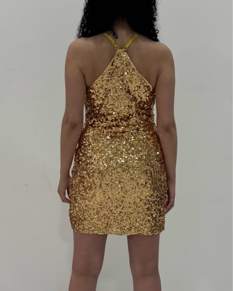 MANER GOLD SEQUIN MINI DRESS - Image 2