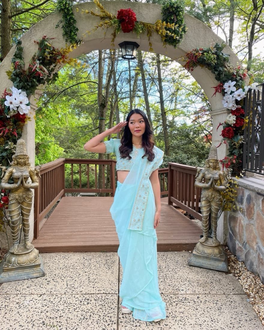 Blue Traditional Indian Saree - Image 1