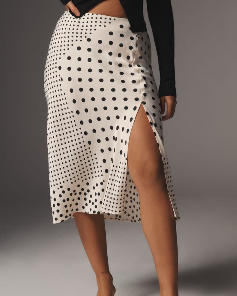 Anthropologie Polka Dot Midi Slip Skirt  - Image 4