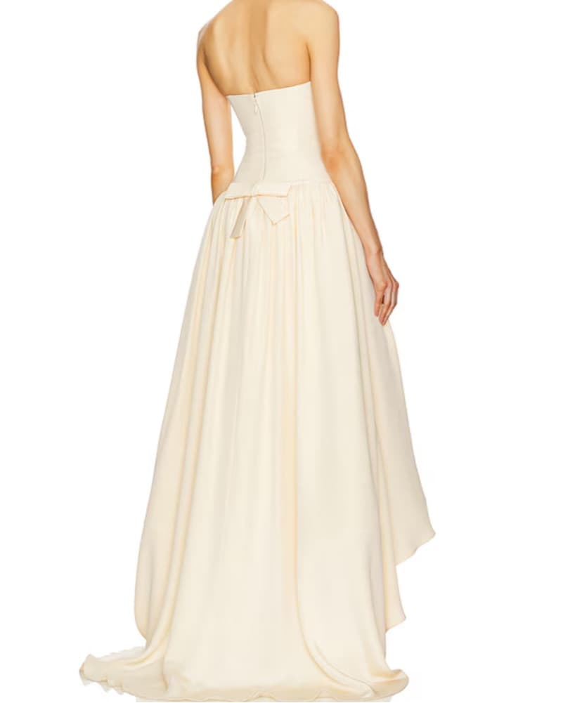 Helsa Ivory Strapless Gown - Image 4