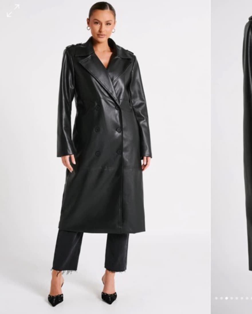 Vegan Leather Trench Coat  - Image 2