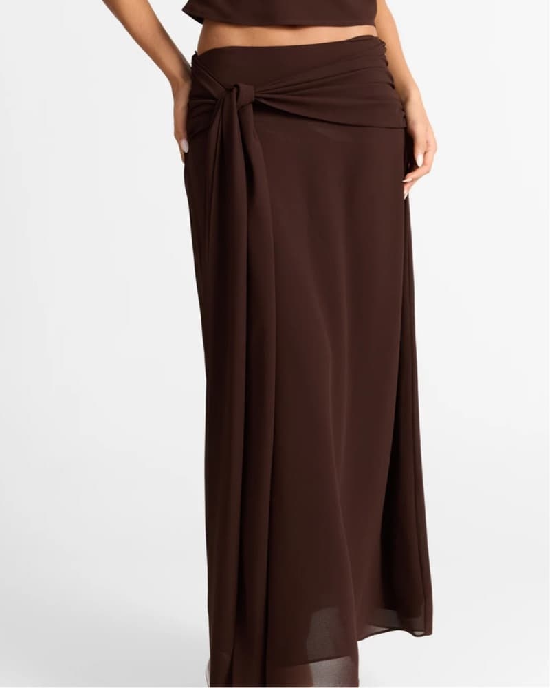 Chocolate Brown Skirt Set - Image 3