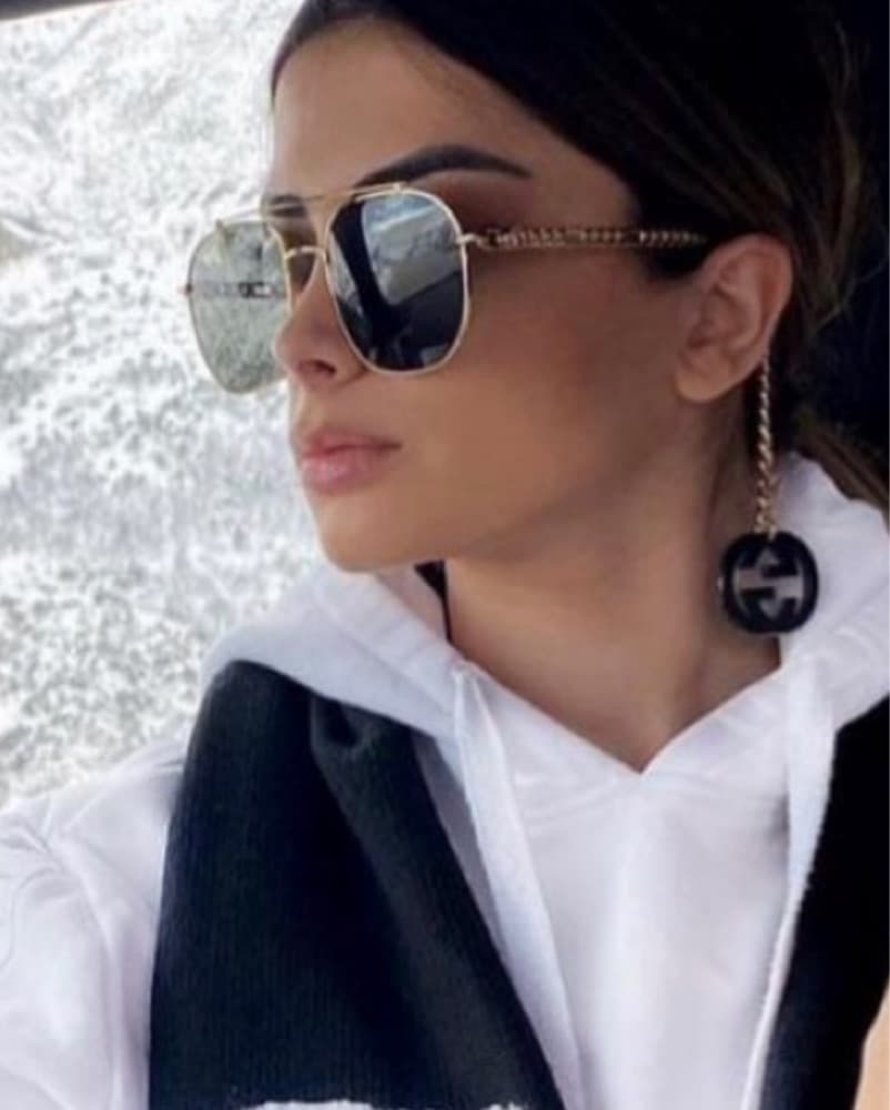 Gucci Sunglasses GG0725S 001 Gold/Grey L - Image 1