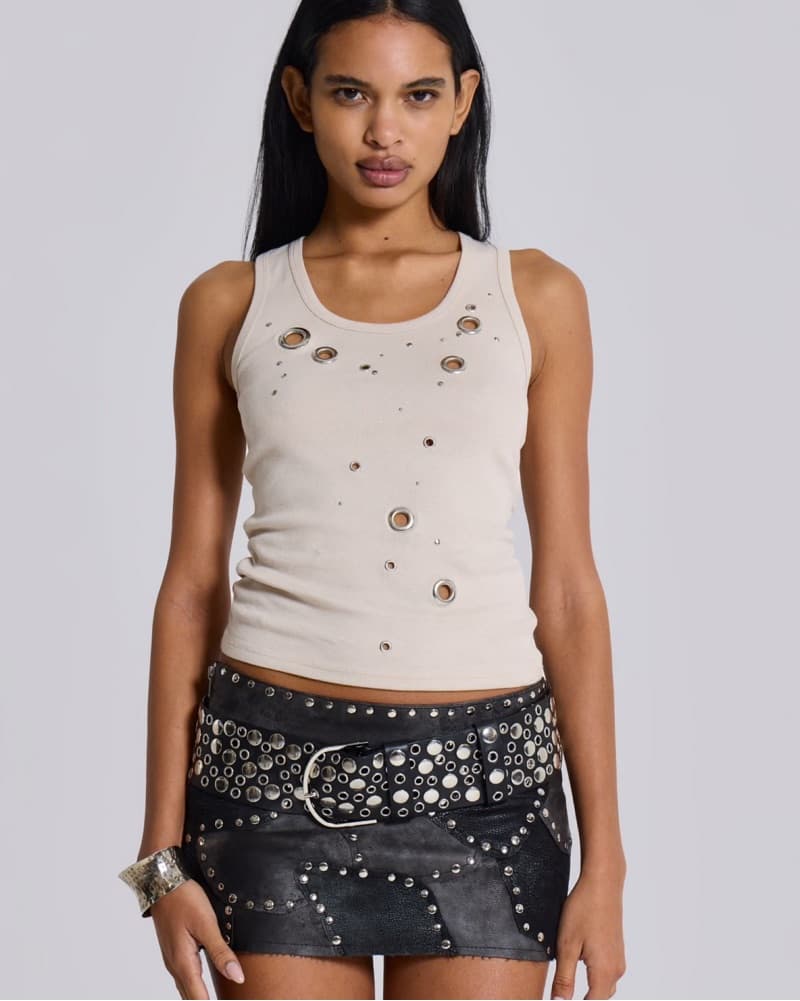 Jaded London Eye Contact Studded Top - Image 1