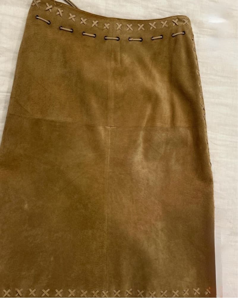 For Joseph Suede Brown Midi Skirt - Image 3