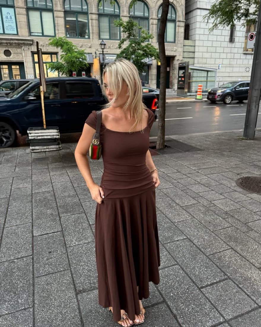 REVOLVE LPA BROWN MIDI DRESS - Image 5