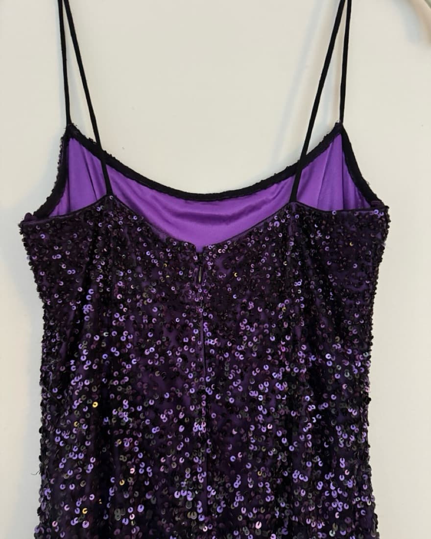 Purple Sequin Mini Dress - Image 5